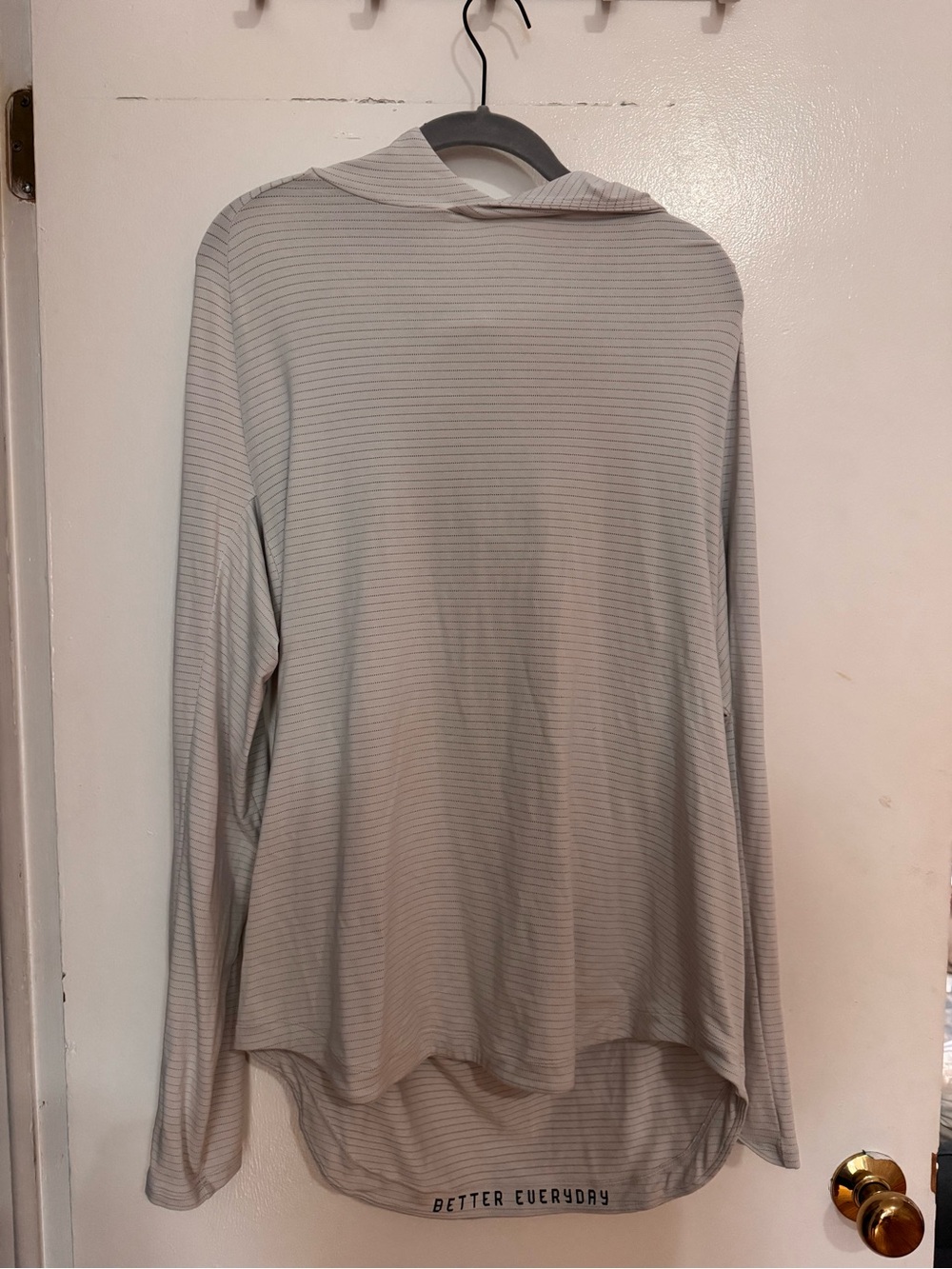 Lululemon Lightweight Long-Sleeve Striped Hooded Top - Light Gray
